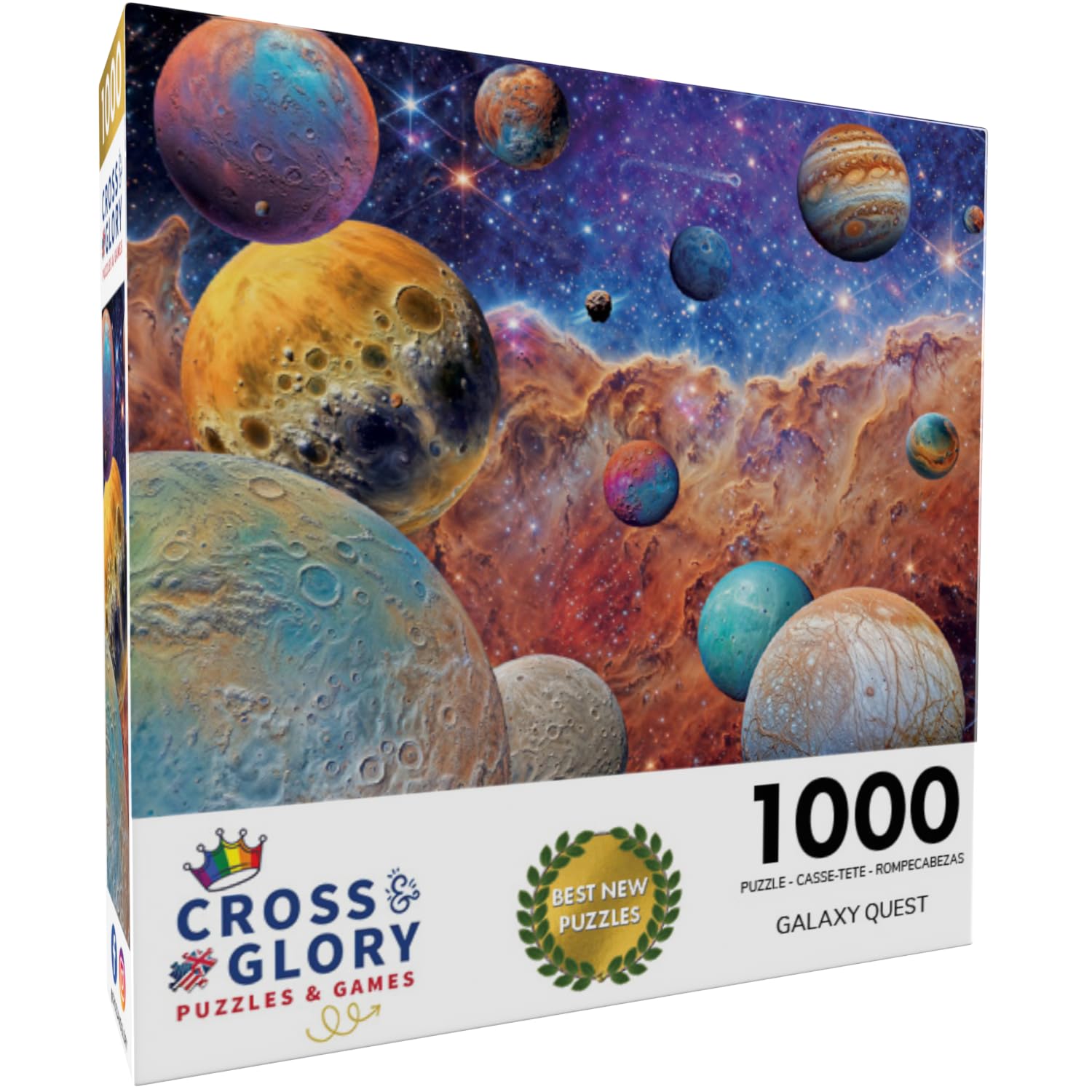 Cross & Glory Galaxy Quest 1000-Piece Space Jigsaw Puzzle for Adults - Satin Finish, 20x27 Inches with Bonus Star Map