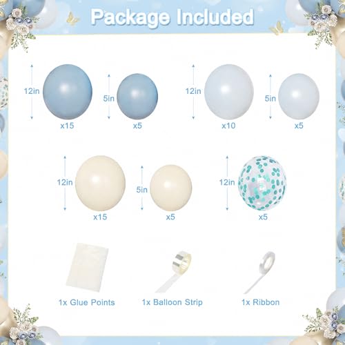 CROSSFINGERS Blue Birthday Decorations Set – 90+ Pieces Including Foil Balloons, Fringe Curtains & Gold Butterflies