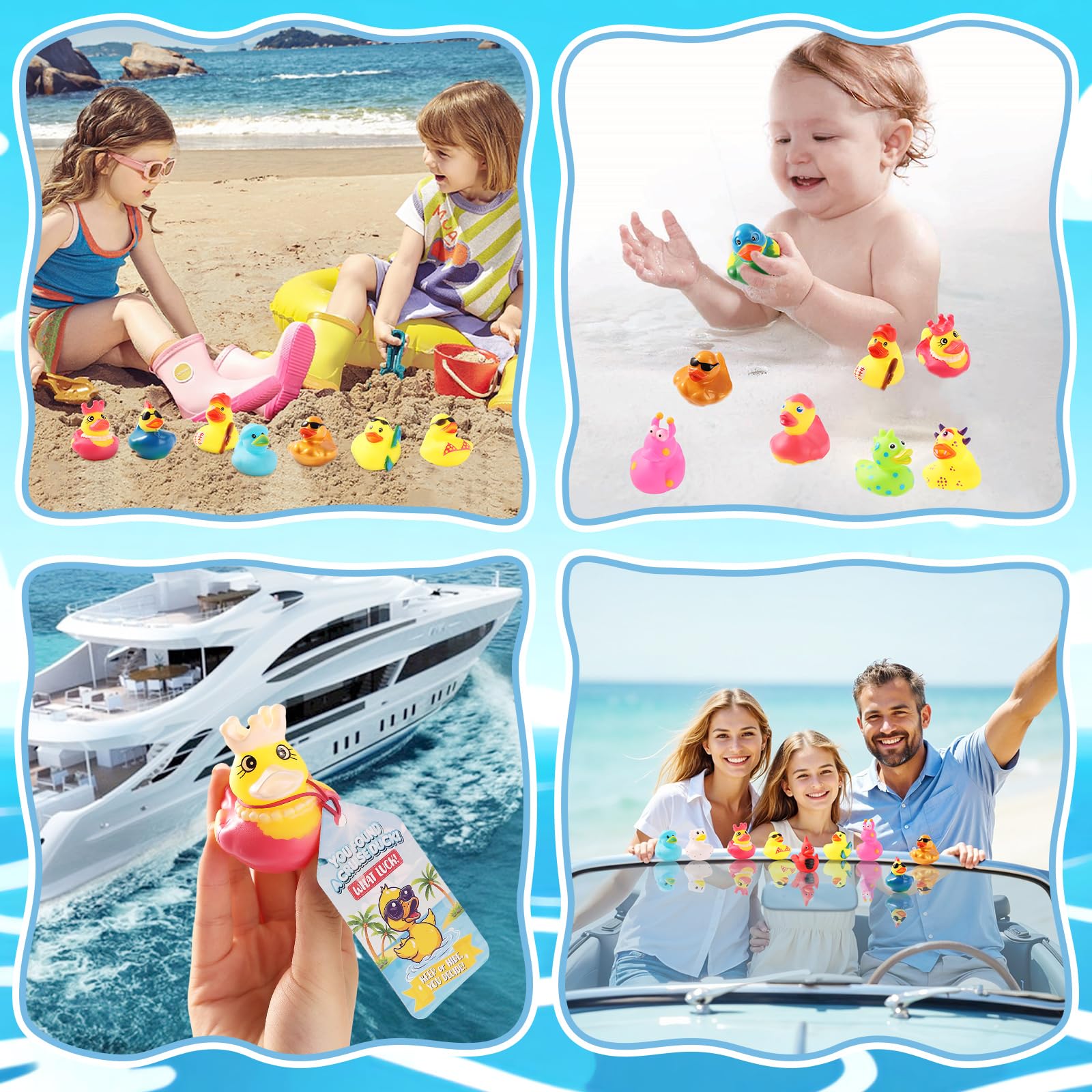 Cruise Rubber Duck Hiding Kit – 15 Ducks, 15 Tags, 20 Rubber Bands for Ducking Games