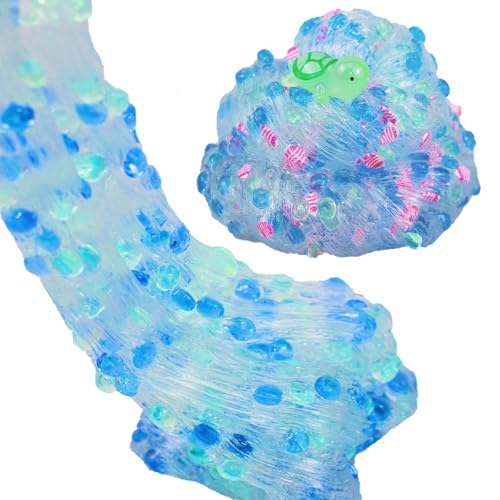Crunchy Fishbowl Bead Slime Kit with Turtle Toy - Clear Slime for Kids Ages 6+ Party Favors