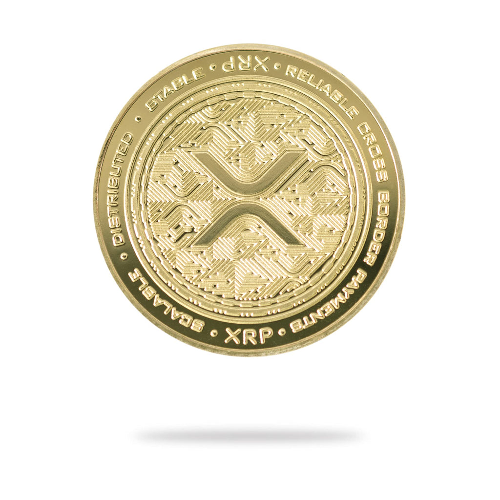 Cryptochips XRP Physical Coin – Commemorative Ripple Crypto Token with Capsule and Stickers