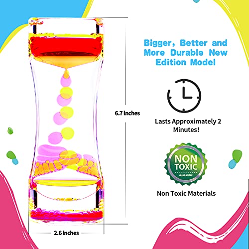 Cucue 2-Pack Liquid Motion Bubbler – Sensory Toy for Kids & Adults, 6.7-Inch Colorful Hourglass for Relaxation, No Power Needed