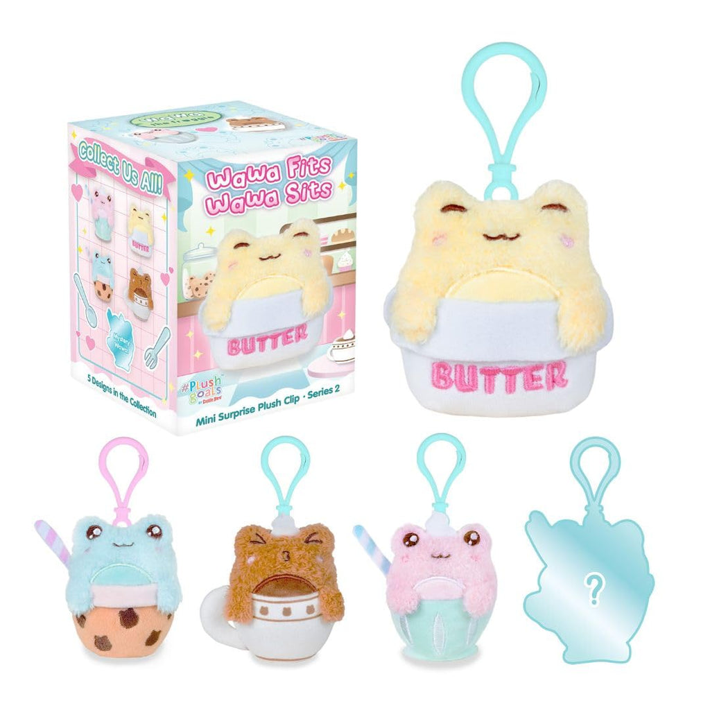 Cuddle Barn PlushGoals Wawa Fits Wawa Sits Blind Box Series 2 – Collectible Plush Bag Charm Mystery Unboxing (3 inches)