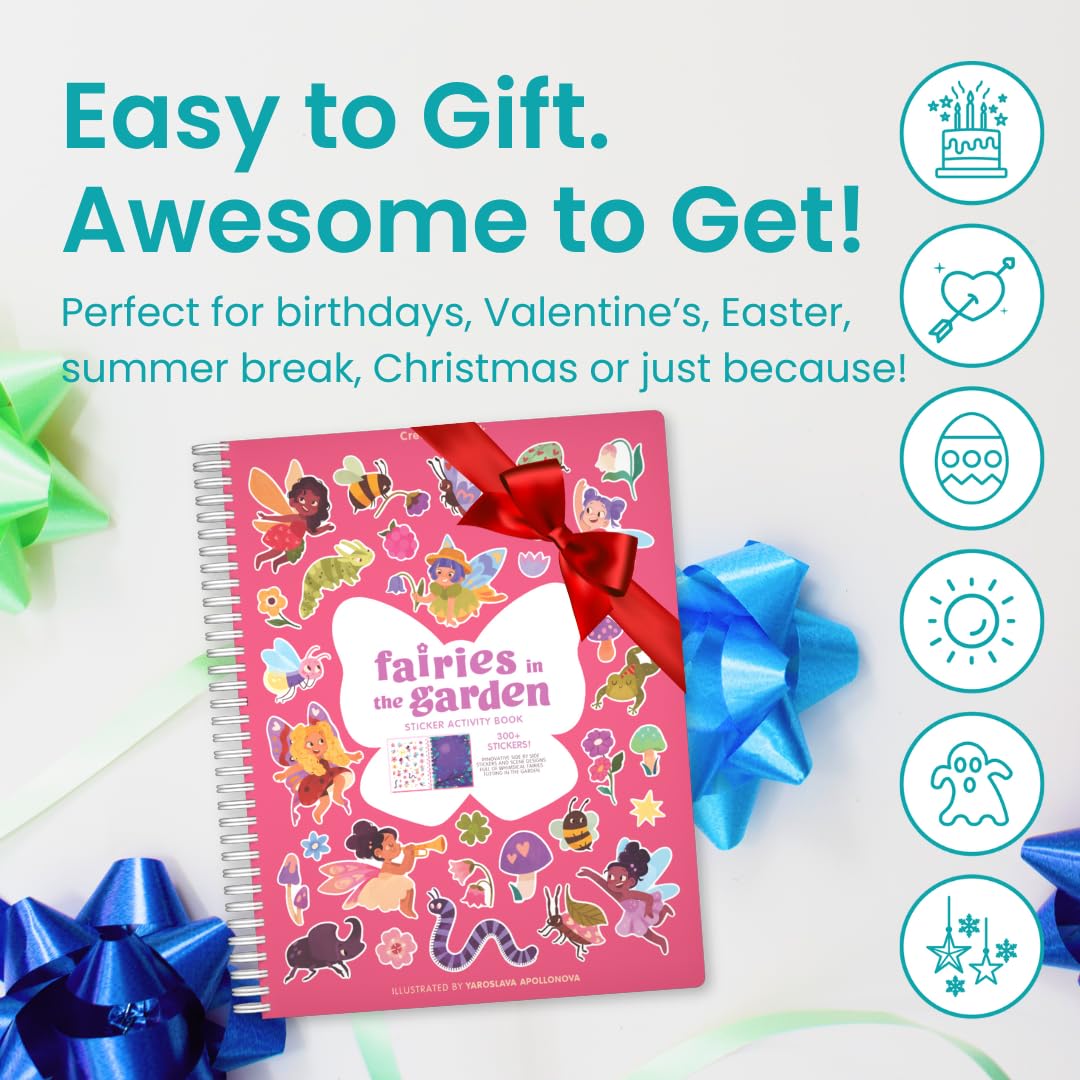 Cupkin Fairies Sticker Book: 300+ Stickers, 8 Scenes & Coloring Pages for Ages 2-8
