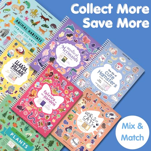 CUPKIN Koality Time Sticker Book for Kids – 300+ Stickers, 8 Scenes, 8 Coloring Pages, Spiral Bound, Ages 2-8