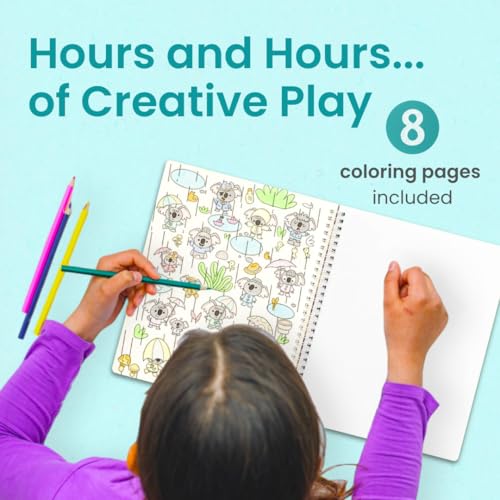 CUPKIN Koality Time Sticker Book for Kids – 300+ Stickers, 8 Scenes, 8 Coloring Pages, Spiral Bound, Ages 2-8