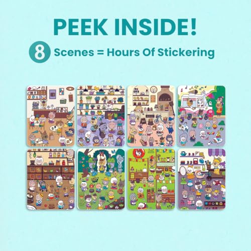 CUPKIN Llama Village Sticker Book: 300+ Stickers & 8 Coloring Pages for Kids Ages 2-8