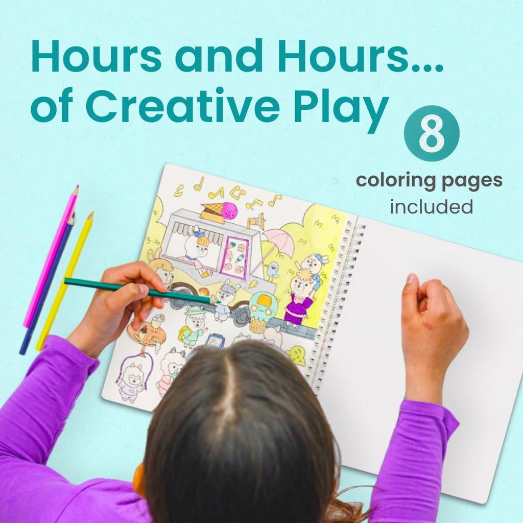 CUPKIN Llama Village Sticker Book: 300+ Stickers & 8 Coloring Pages for Kids Ages 2-8