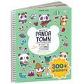 CUPKIN Panda Town Sticker Book for Kids: 300+ Reusable Stickers, 8 Scenes & 8 Coloring Pages, Spiral-Bound Activity Set for Ages 2–8