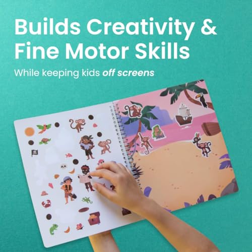 Cupkin Pirate Sticker Book - 300+ Reusable Stickers, 8 Scenes & 8 Coloring Pages for Kids