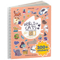 Cupkin World of Cats Sticker Book: 300+ Stickers, 8 Scenes & Coloring Pages, Spiral Bound, Ages 2-8