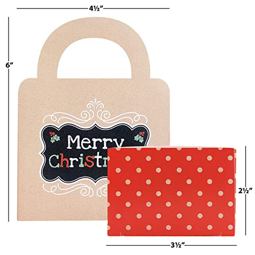 Current Kraft Christmas Money Dispenser and Gift Set – Red Polka Dot Cash Surprise Box with Gift Bag, 60 Seals