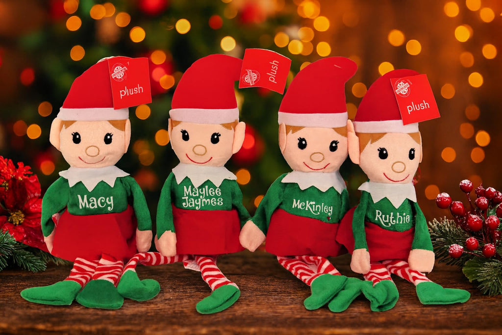 Custom Light Boy Elf Doll – Personalized Christmas Plush Toy 14 Inch Handmade