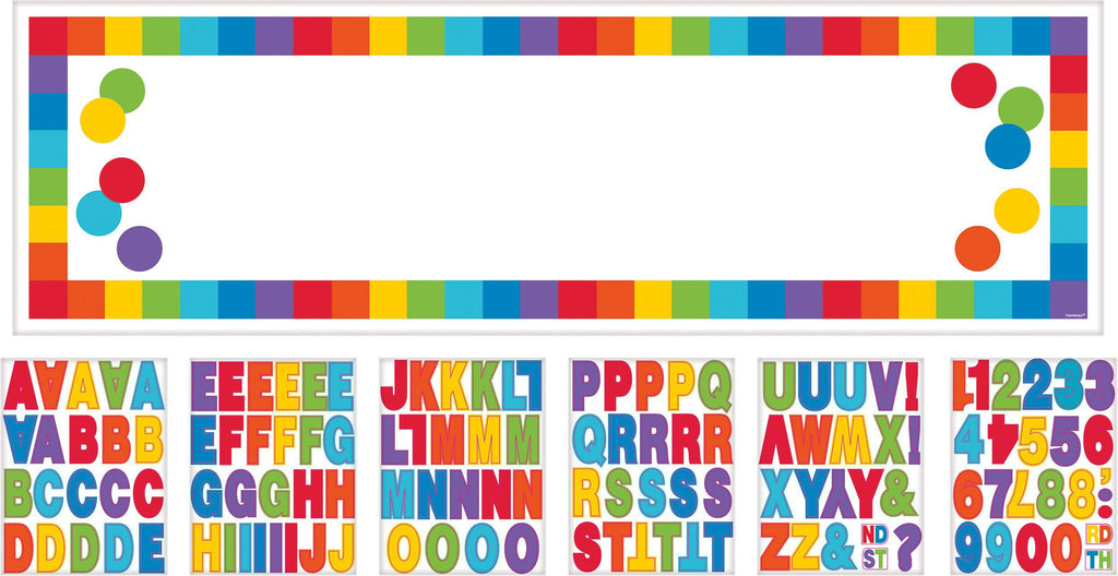 Customizable Giant Sign Banner – 65x20 Inch Rainbow Party Banner with 120 Adhesive Letters
