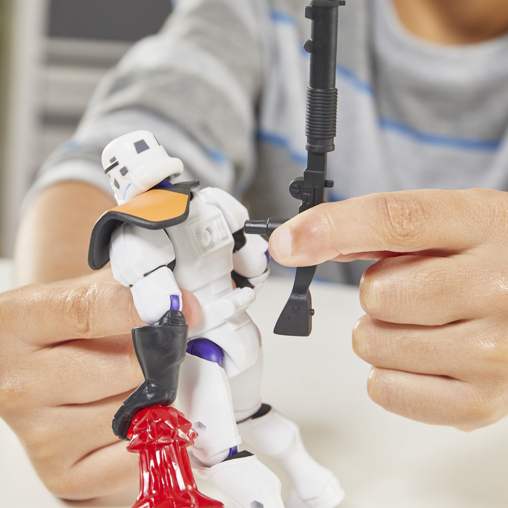 Customizable Stormtrooper Figure with Darth Maul Hand and Blaster – Mix and Combine