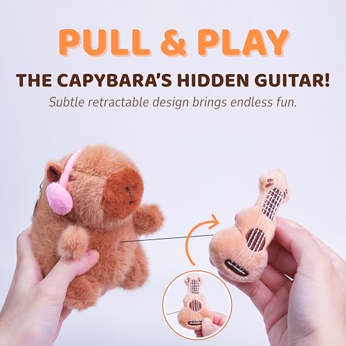 Cute Capybara and Bunny Plush Keychain Set - 2 Pcs Fluffy Ball Bag Charms