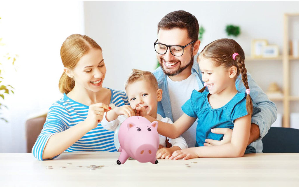 Cute Pink Piggy Bank for Kids - Plastic Coin Bank with Removable Nose