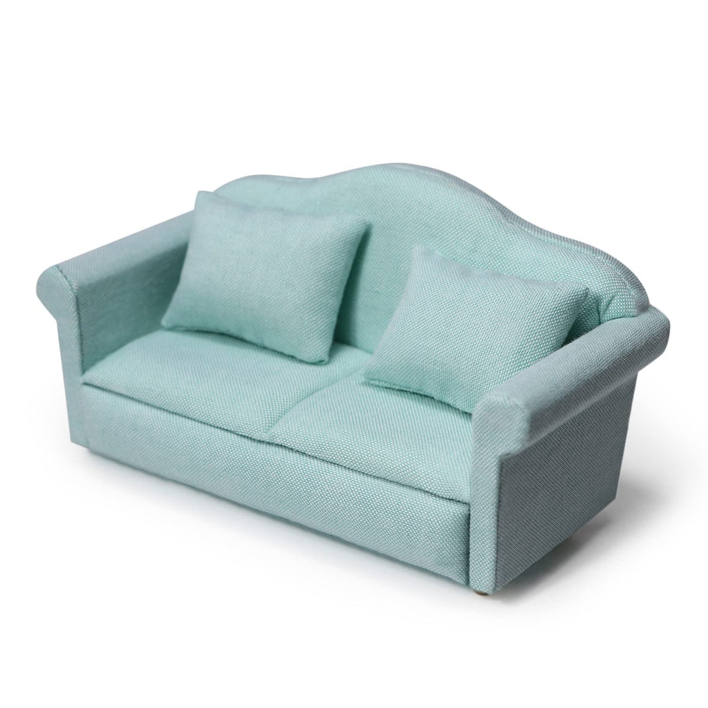 Cutemini 1:12 Scale Dollhouse Couch Green - Miniature Sofa with Pillows for Living Room Decor