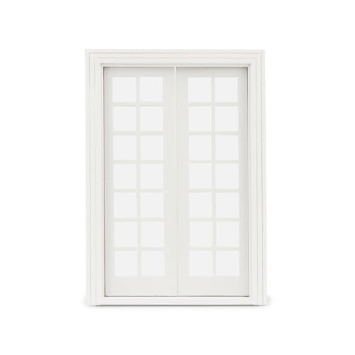 Cutemini 1:12 Scale Dollhouse Window with 28 Panes – White Wooden Miniature Frame for DIY Dollhouse Decor