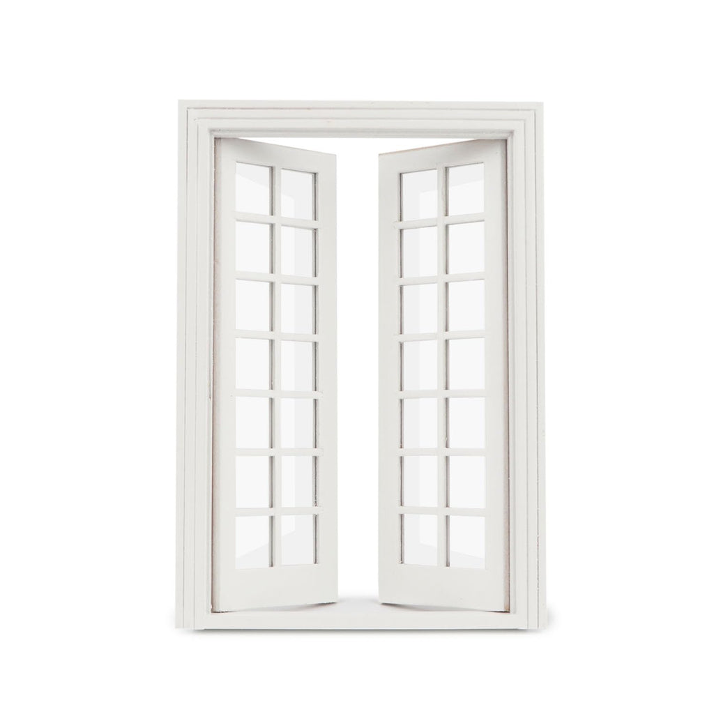 Cutemini 1:12 Scale Dollhouse Window with 28 Panes – White Wooden Miniature Frame for DIY Dollhouse Decor