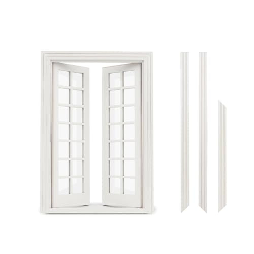 Cutemini 1:12 Scale Dollhouse Window with 28 Panes – White Wooden Miniature Frame for DIY Dollhouse Decor