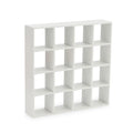 Cutemini 16-Grid Miniature Storage Rack for 1:12 Dollhouse - White Wood Shelf