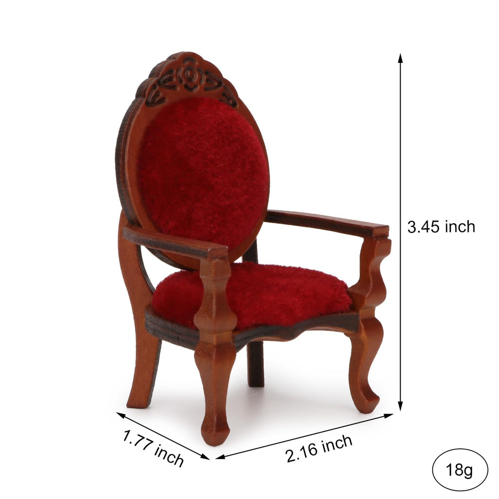 Cutemini 2-Pack Victorian Miniature Armchairs - 1:12 Scale Dollhouse Furniture, Wooden Carved Chairs