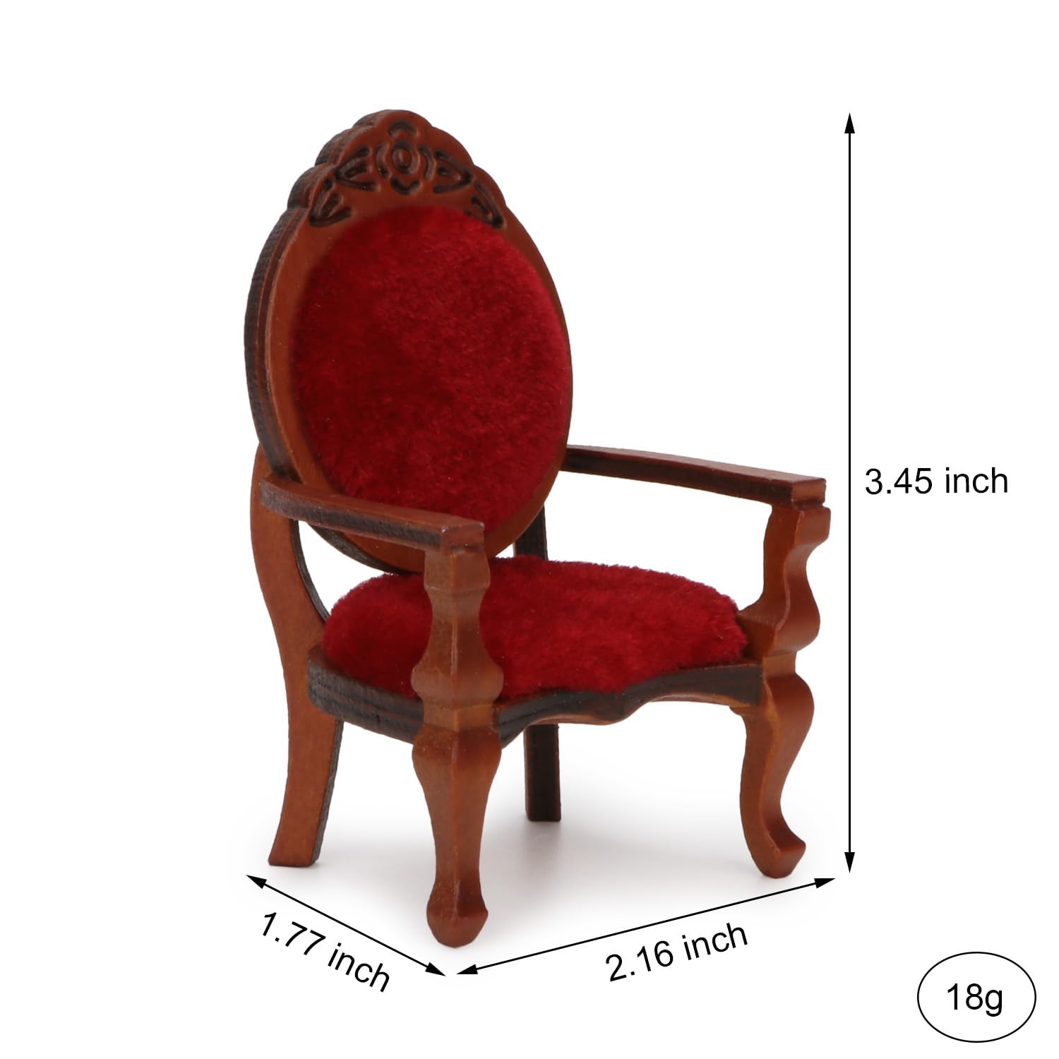 Cutemini 2-Pack Victorian Miniature Armchairs - 1:12 Scale Dollhouse Furniture, Wooden Carved Chairs