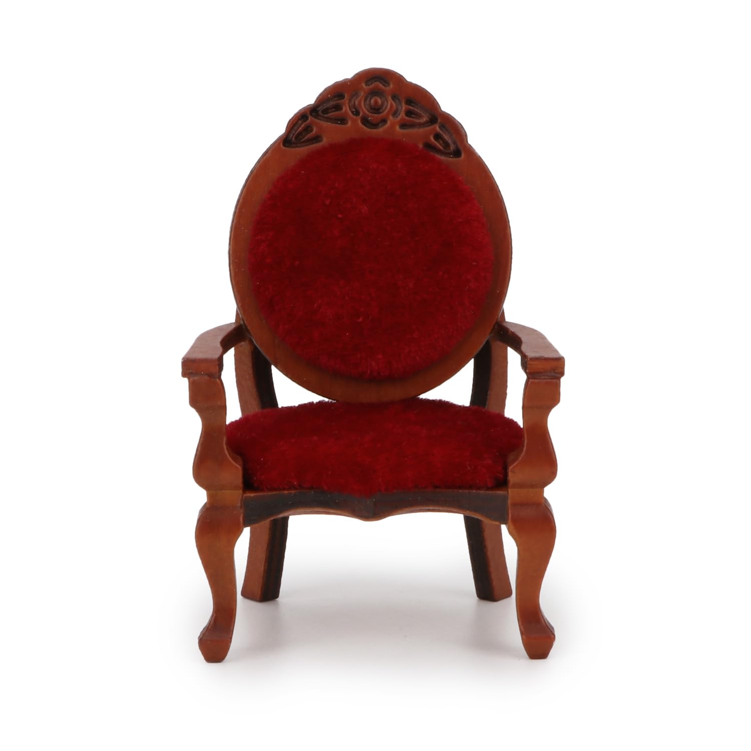 Cutemini 2-Pack Victorian Miniature Armchairs - 1:12 Scale Dollhouse Furniture, Wooden Carved Chairs