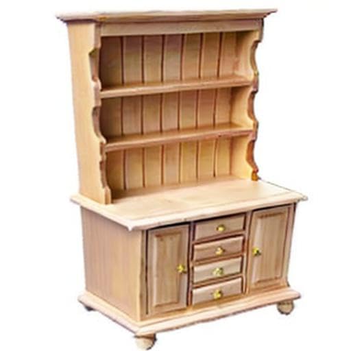 Cutemini Miniature Wooden Cupboard Bookshelf for 1:12 Scale Dollhouse - Handcrafted with Opening Drawers and Doors