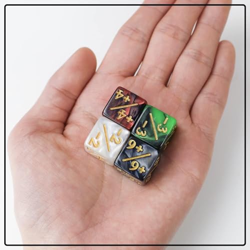 CUUKSHKN 48-Piece MTG Glitter Token Dice Set – Starry Marble D6 Counters for Magic The Gathering & CCG Card Games (4 Colors)