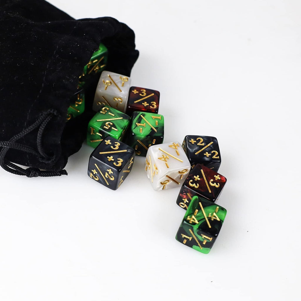CUUKSHKN 48-Piece MTG Glitter Token Dice Set – Starry Marble D6 Counters for Magic The Gathering & CCG Card Games (4 Colors)