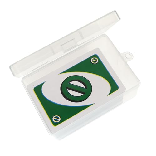 Cwdew 4-Pack Clear Plastic UNO Card Case – Holds 112 Cards, Snap Closure, Travel Storage Box