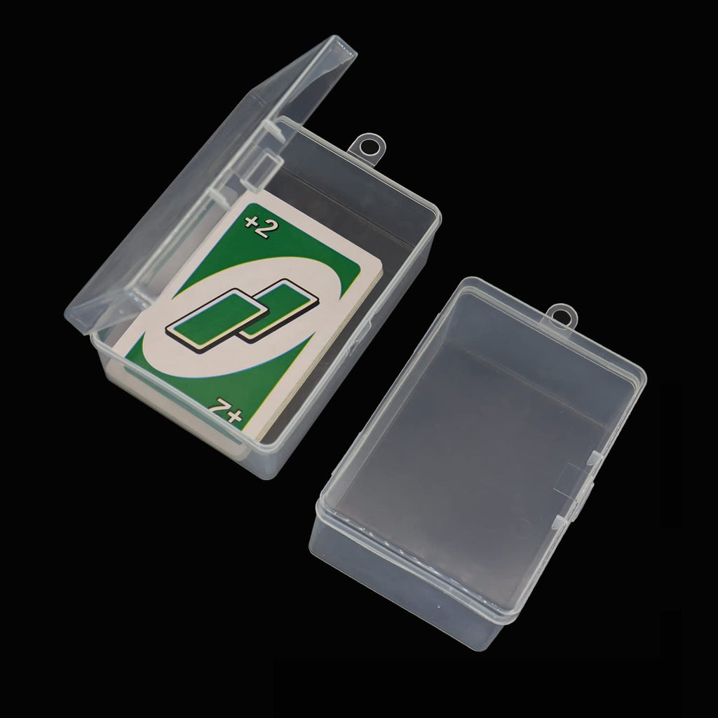 Cwdew 4-Pack Clear Plastic UNO Card Case – Holds 112 Cards, Snap Closure, Travel Storage Box