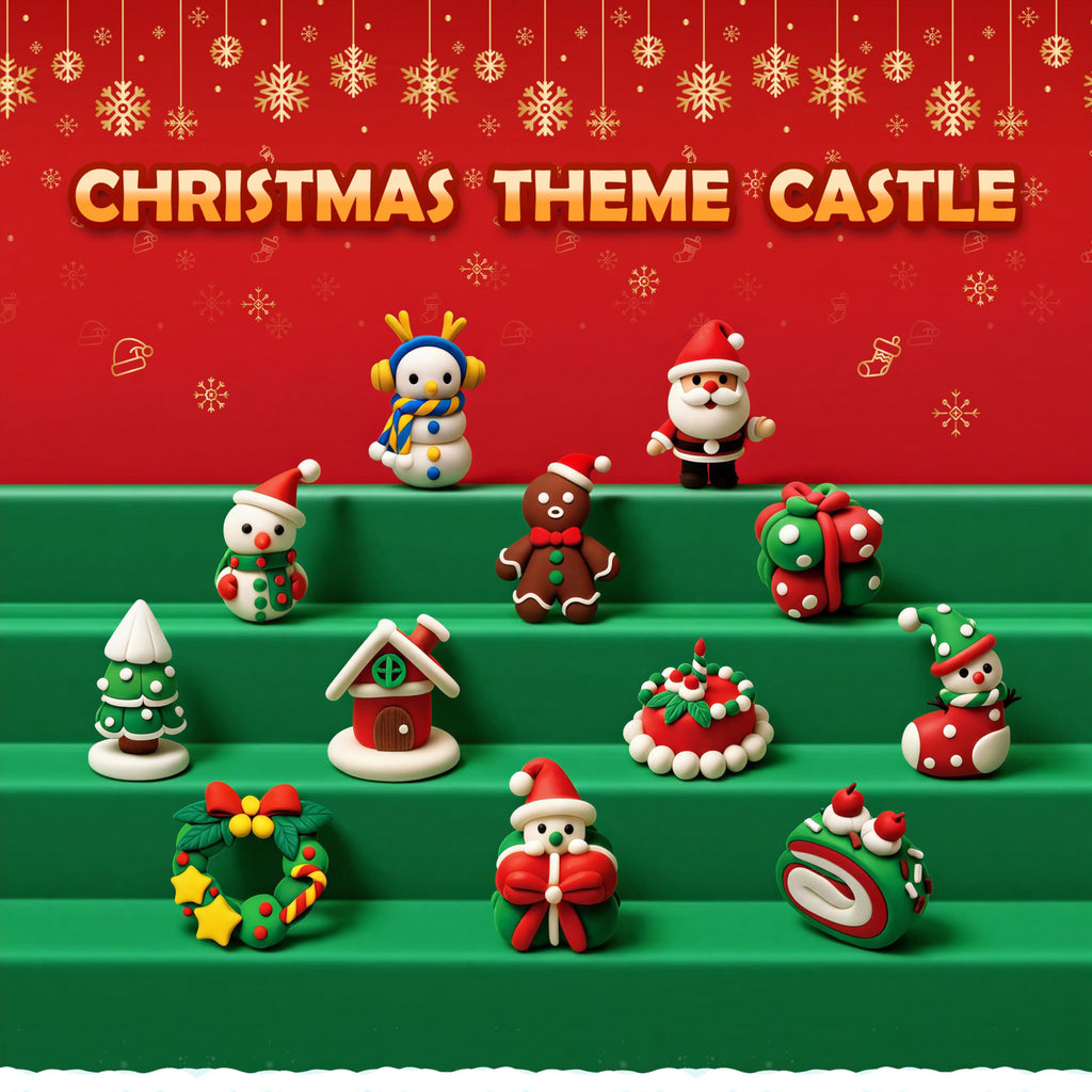 CyaJm Air Dry Clay Christmas Kit – 12 Non-Toxic Festive Clay Packs with Tools & Guide for Kids Ages 3+