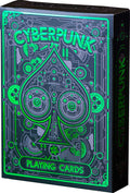 Cyberpunk Green Cardistry Deck – White Cyberpunk Playing Cards with e-Book, Poker Size
