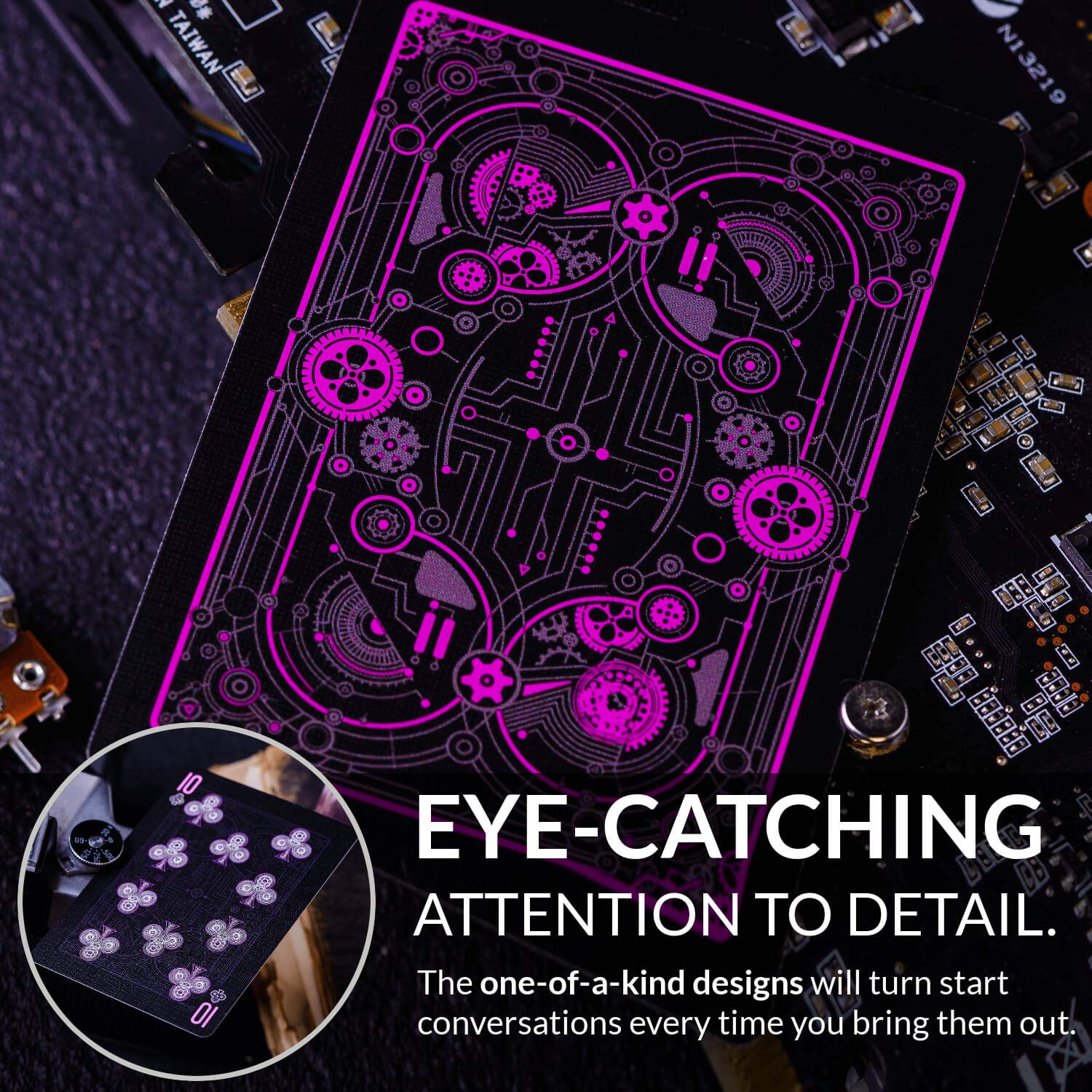 Cyberpunk Purple Playing Cards – Futuristic Casino-Grade Deck with Tutorial E-Book