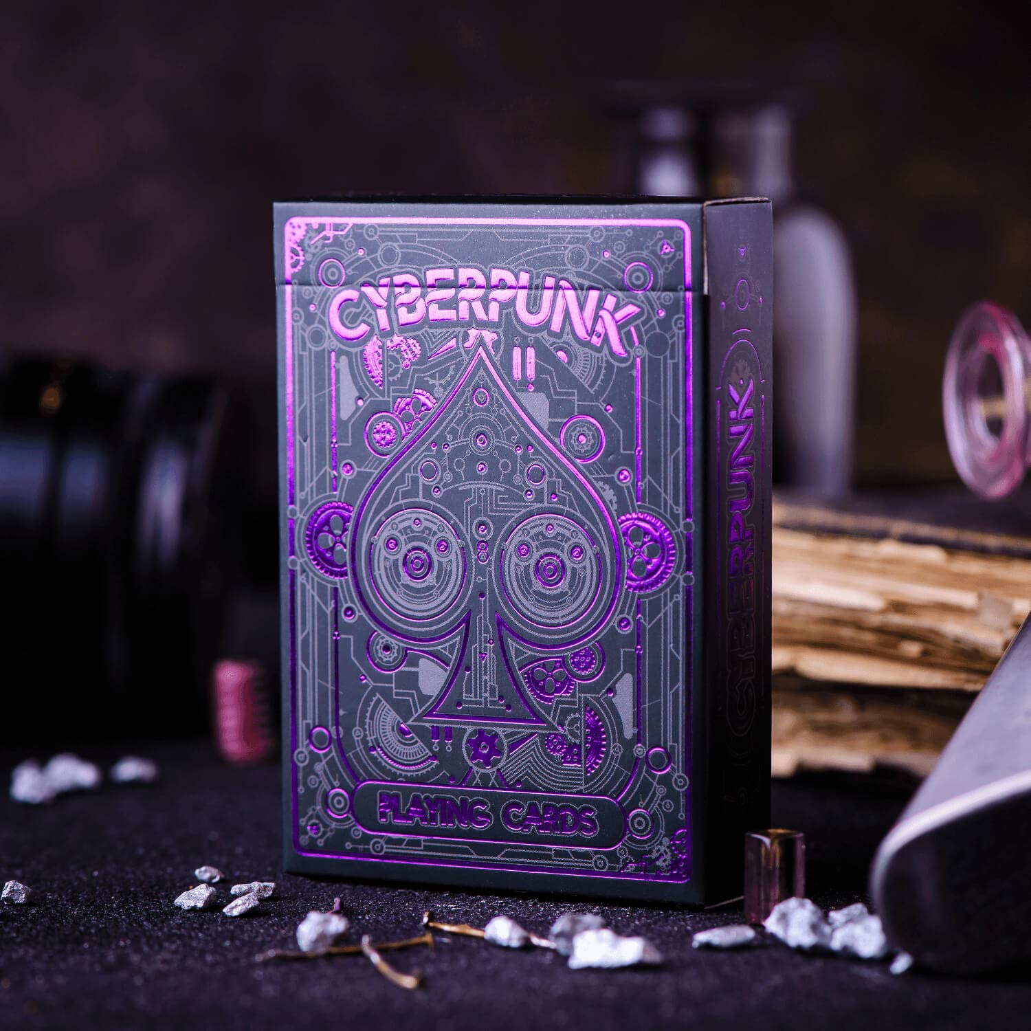 Cyberpunk Purple Playing Cards – Futuristic Casino-Grade Deck with Tutorial E-Book