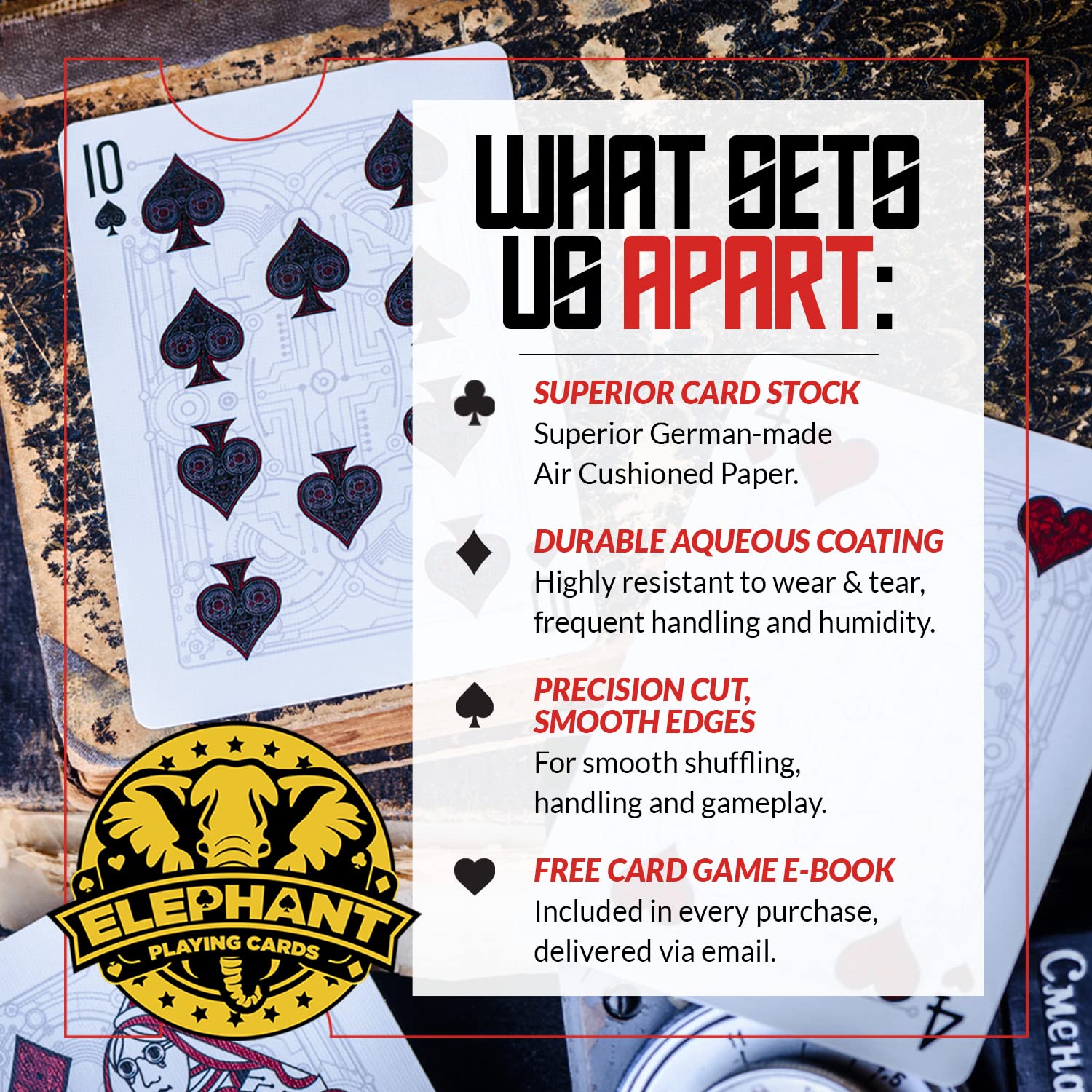 Cyberpunk Red Playing Cards – Hand-Drawn Futuristic Deck with E-Book, Poker Size 2.5" x 3.5"