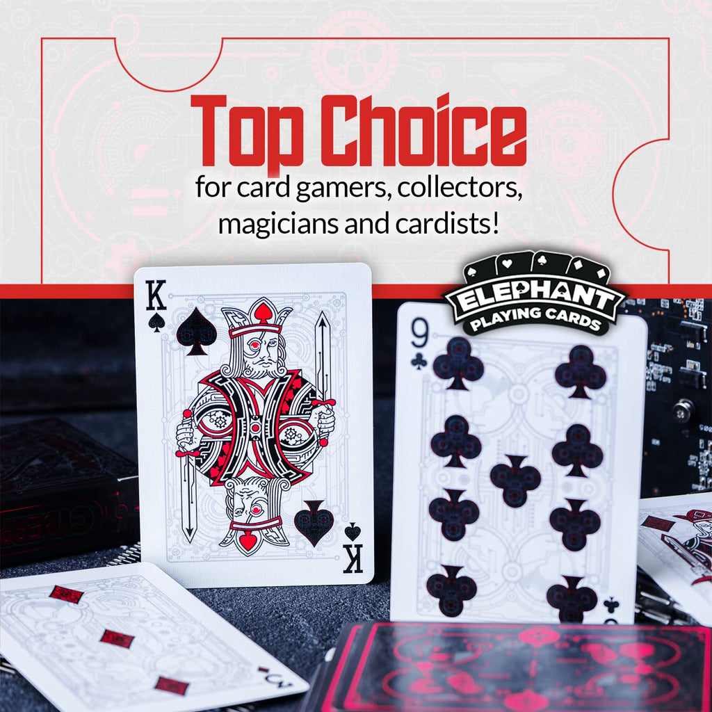 Cyberpunk Red Playing Cards – Hand-Drawn Futuristic Deck with E-Book, Poker Size 2.5" x 3.5"