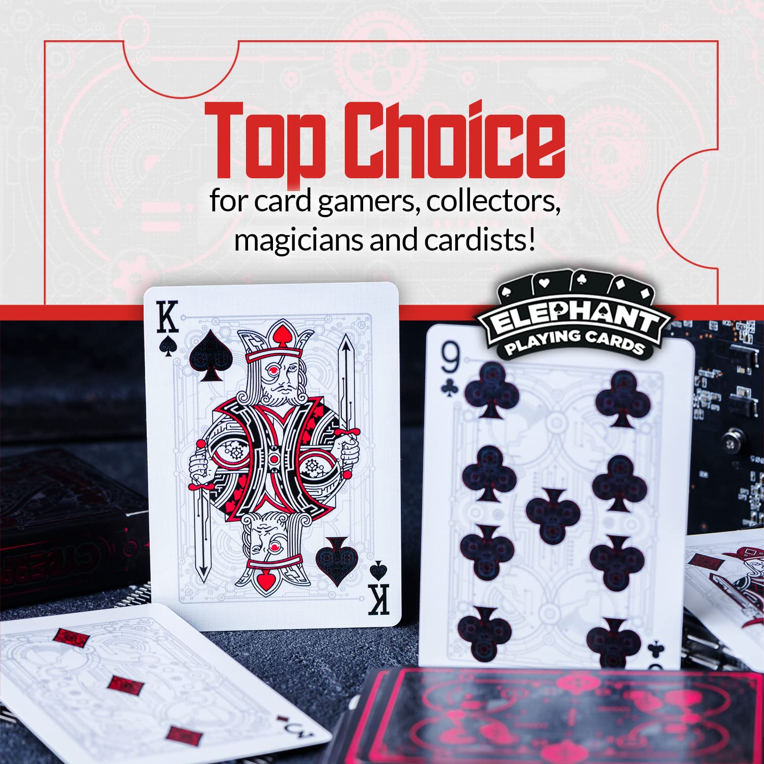Cyberpunk Red Playing Cards – Hand-Drawn Futuristic Deck with E-Book, Poker Size 2.5" x 3.5"