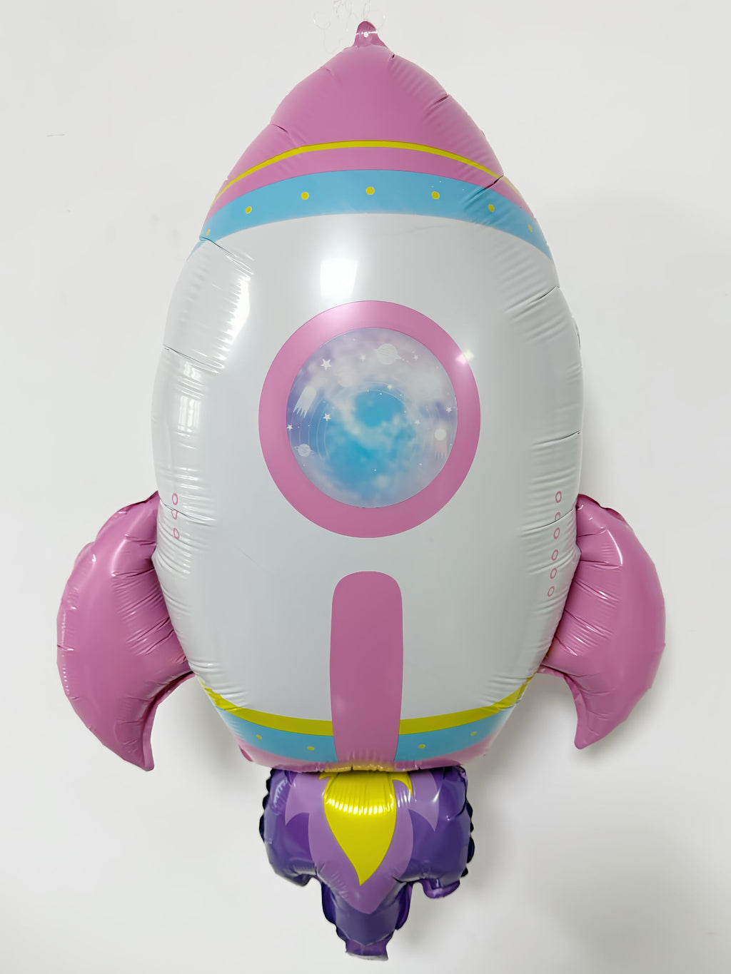 CYMYLAR 8-Piece Astronaut Rocket Balloon Set for Girls - Pink Purple Space Theme Birthday Party Decorations