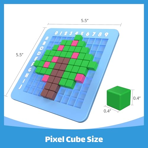CYOEST Pixel Art STEM Kit – 50+ Patterns, 4 Challenge Types, 3 Difficulty Levels for Kids Ages 5-12