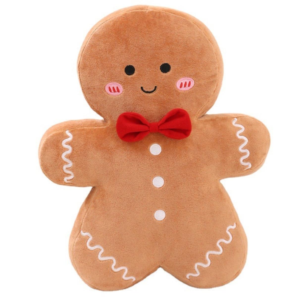 Cyprinus Carpio 15.75-Inch Gingerbread Man Plush Pillow – Soft Polyester Throw Cushion for Christmas Decor
