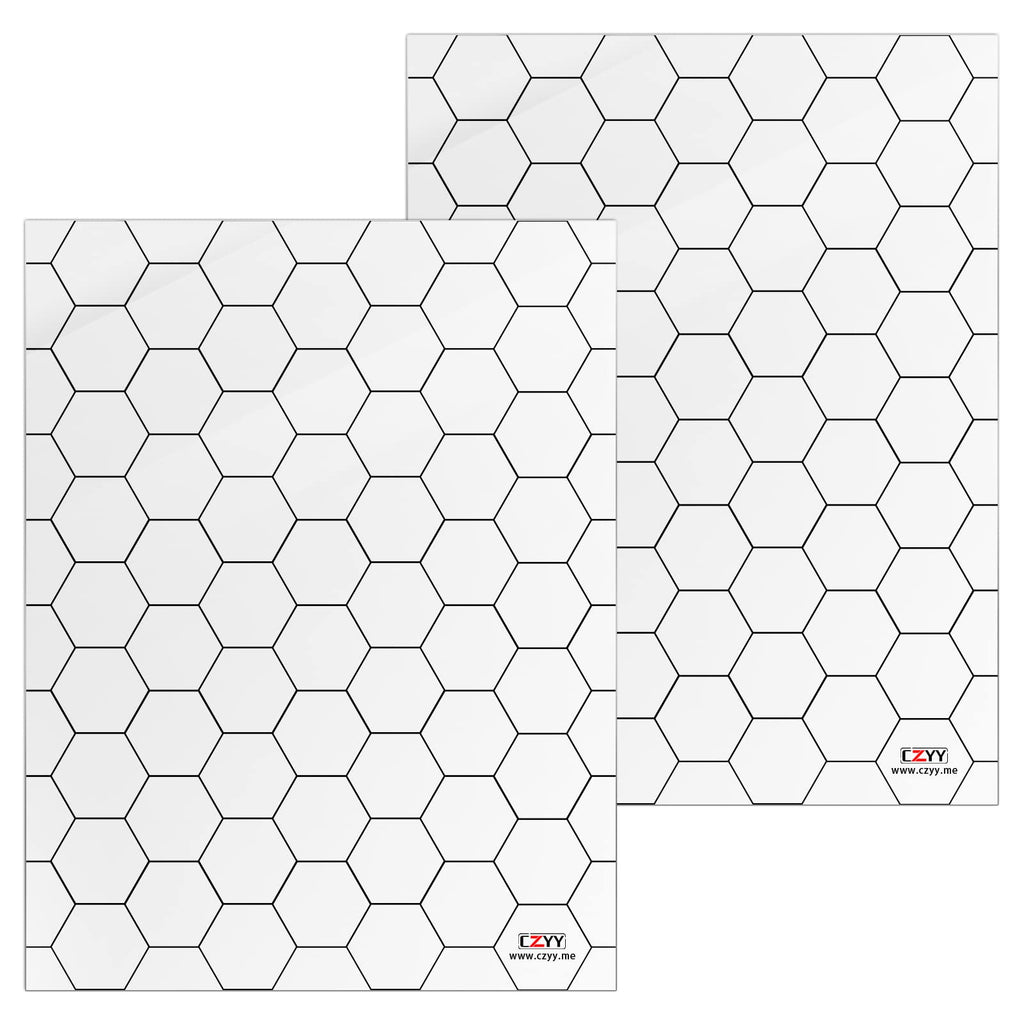 CZYY Acrylic Hex Grid Overlay Set of 2, 7x9 Inch Clear Battle Map for D&D and Pathfinder