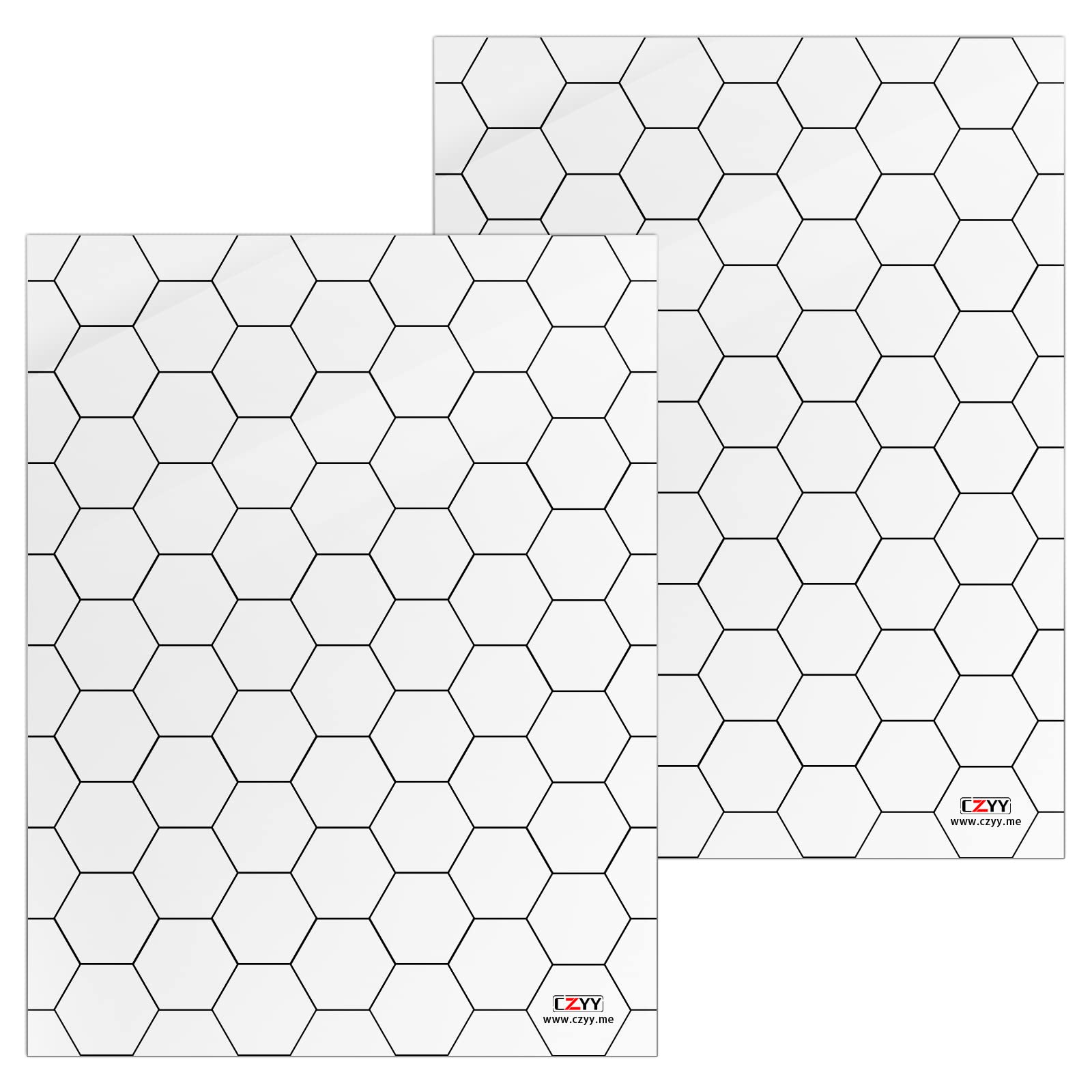 CZYY Acrylic Hex Grid Overlay Set of 2, 7x9 Inch Clear Battle Map for D&D and Pathfinder