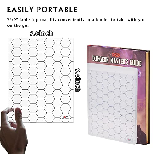 CZYY Acrylic Hex Grid Overlay Set of 2, 7x9 Inch Clear Battle Map for D&D and Pathfinder