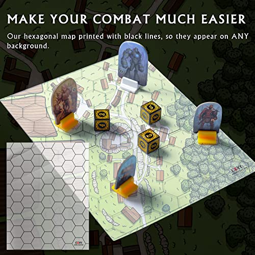 CZYY Acrylic Hex Grid Overlay Set of 2, 7x9 Inch Clear Battle Map for D&D and Pathfinder