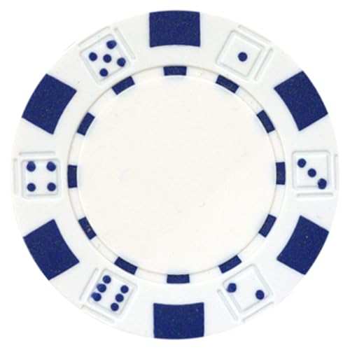 DA VINCI 50-Count 11.5 Gram Clay Composite Poker Chips – Dice Striped Design, Choose from 11 Colors