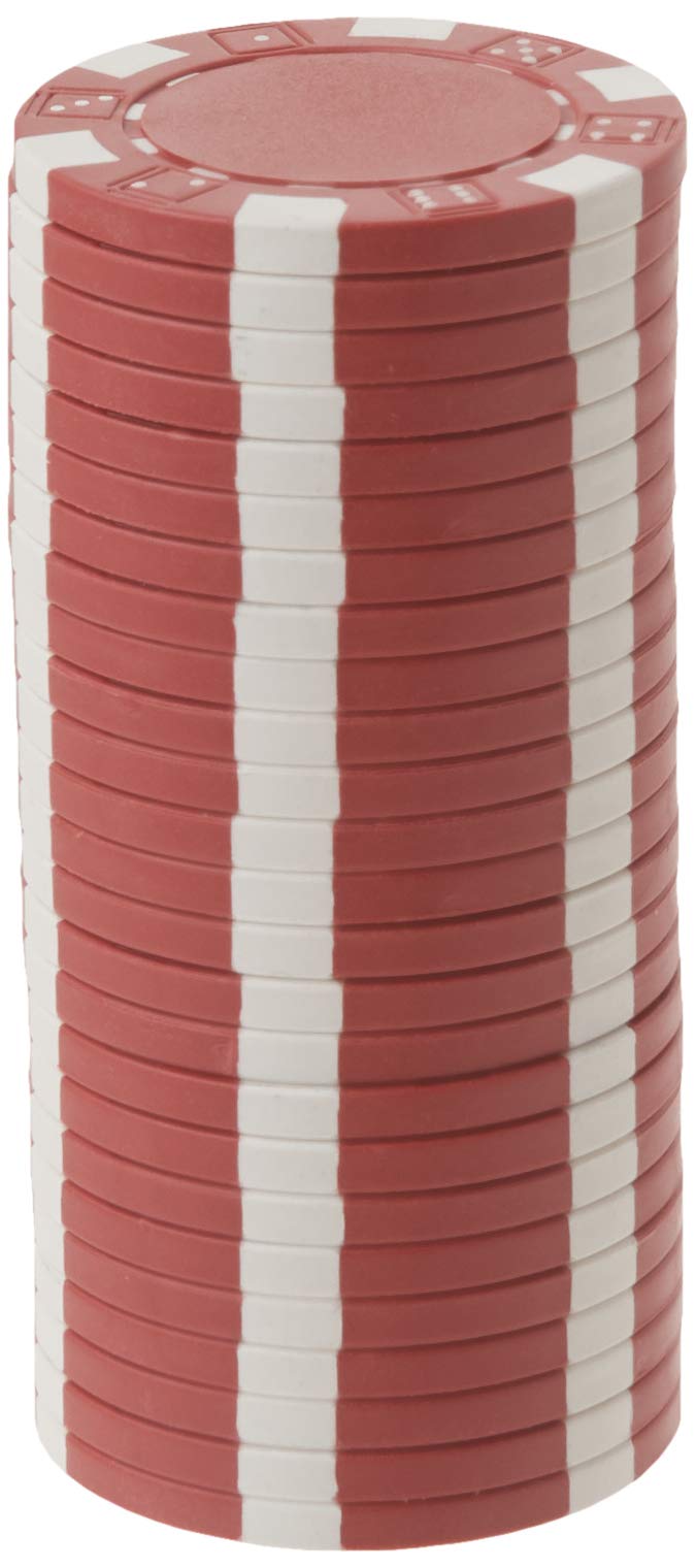 DA VINCI 50 Dice Striped Clay Composite Poker Chips – 11.5 Grams, Choose from 11 Colors